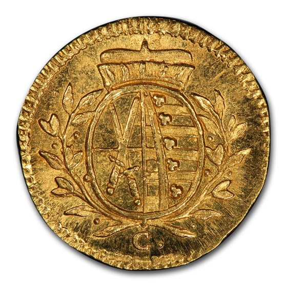1765 German States Saxony-Albertine Gold Pfennig SP-65+ PCGS 1765 German States Saxony-Albertine Gold Pfennig SP-65+ PCGS